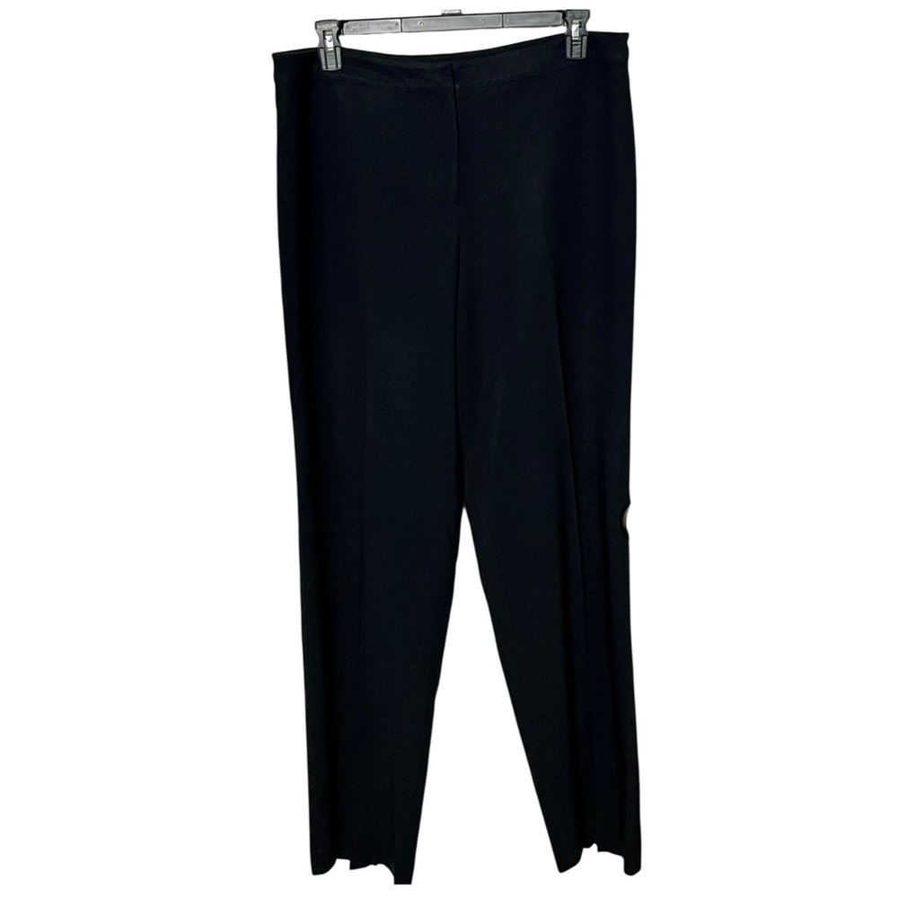 St. John Caviar Classic Black Straight Leg Pants Size 14 Black